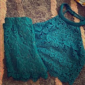 Crop top and matching shorts